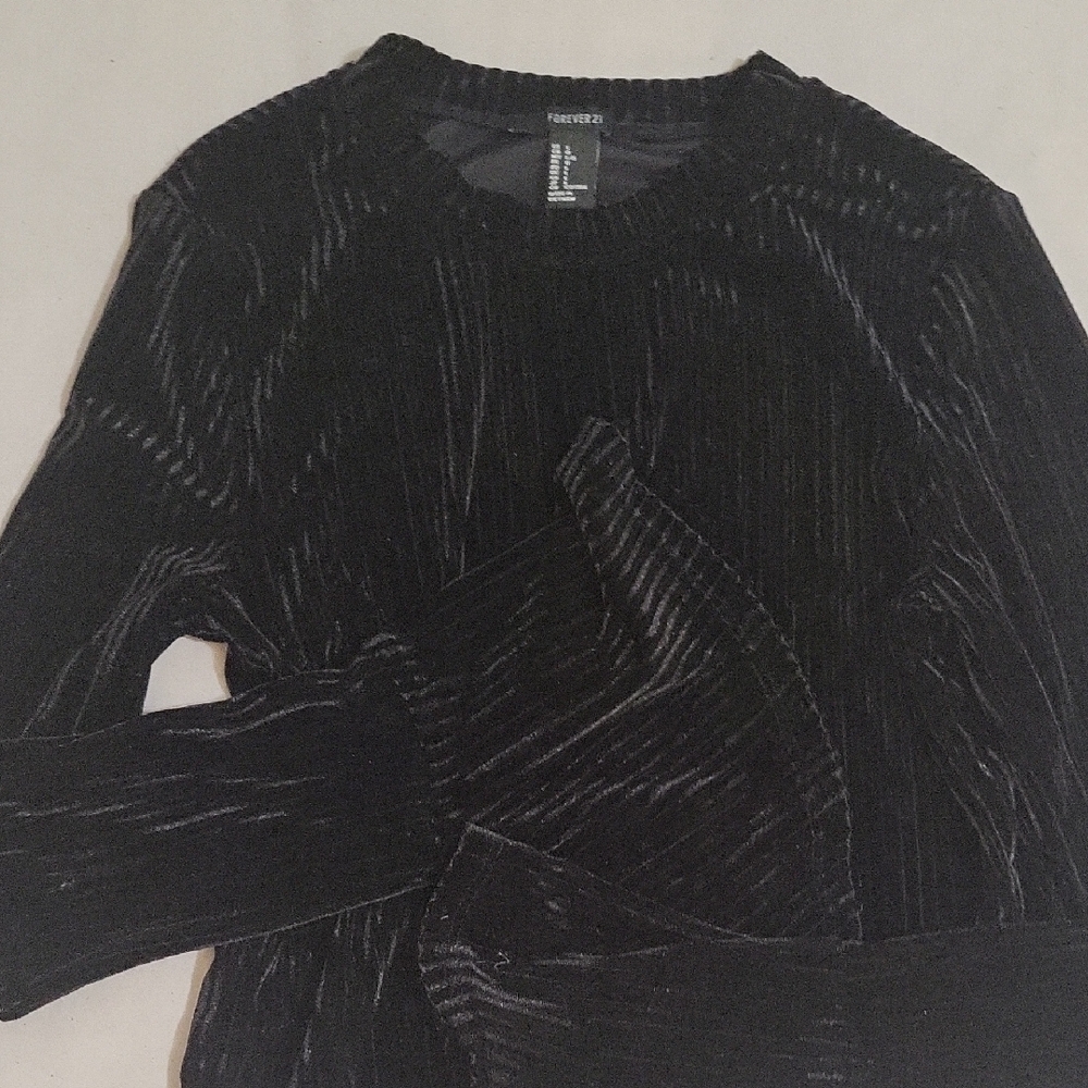 Forever 21 Black Velvet Blouse